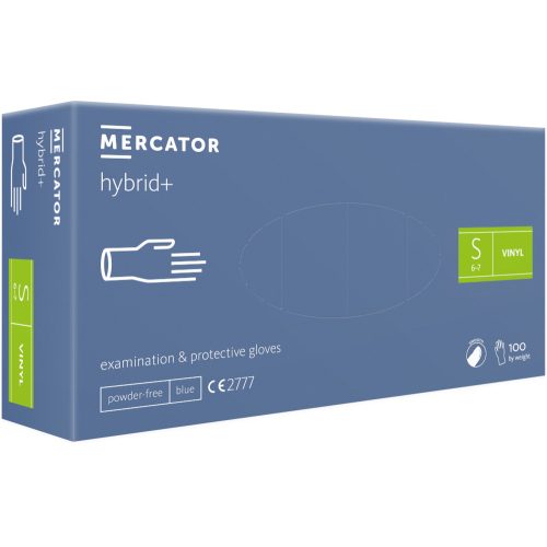 Mercator vinyl  hybrid kevert kesztyű, púdermentes, KÉK (100db/doboz)